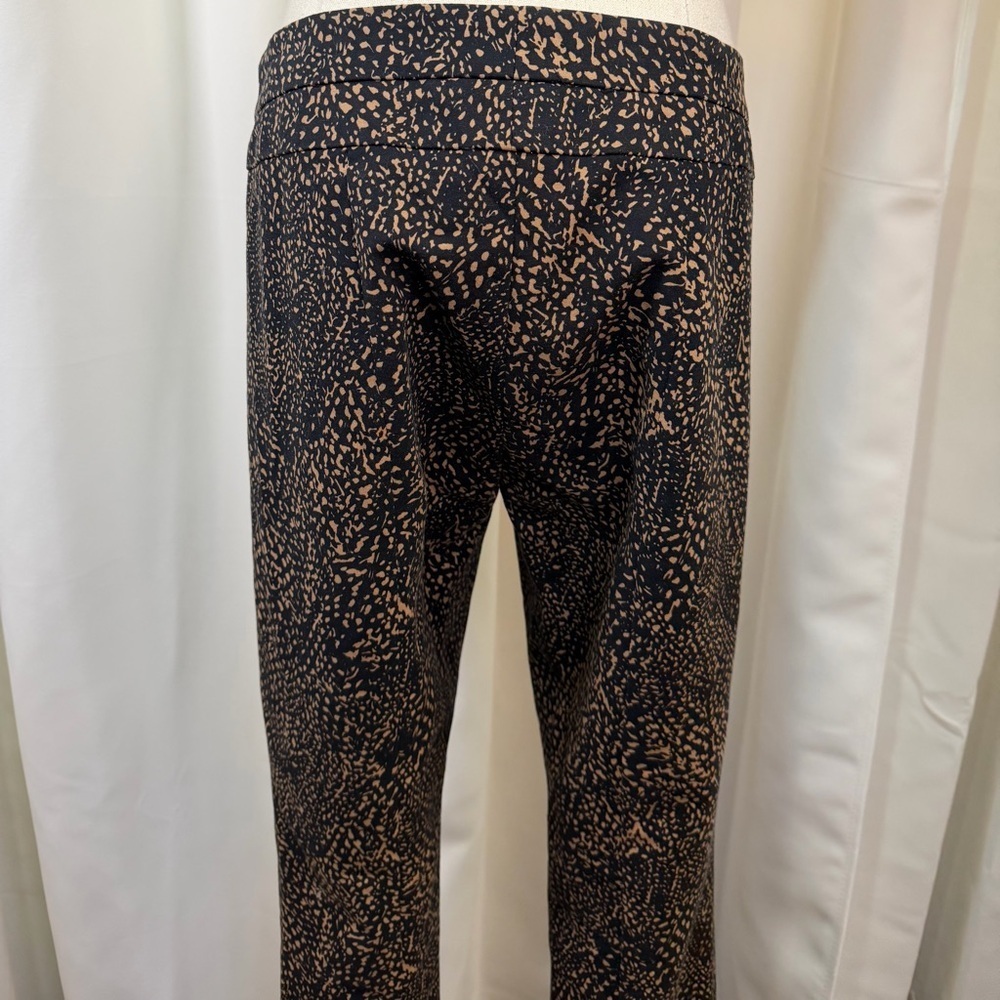 Etcetera Tan & Black Abstract Speckled Print Slim Leg Zip Hem Trousers Size 0 - Picture 11 of 14